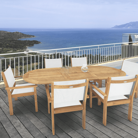 Outdoor Teak Table Set - Family (Table) & Captiva (6 Chairs) - Teak HQ™