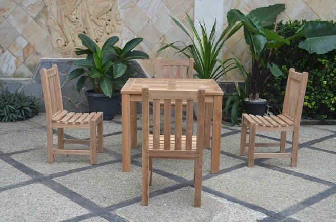 Outdoor Teak Wood Dining Table and Chairs - Bahama (Table) & Classic (4 Chairs) - Teak HQ™