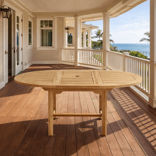Oval Teak Outdoor Dining Table (67" Long) - Bahama - Teak HQ™