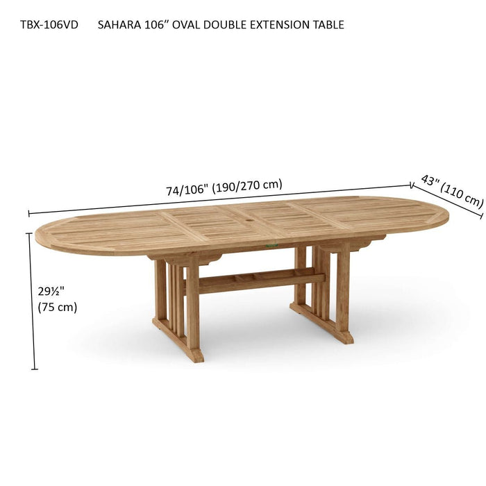 Oval Teak Table (106" Long) - Sahara - Teak HQ™