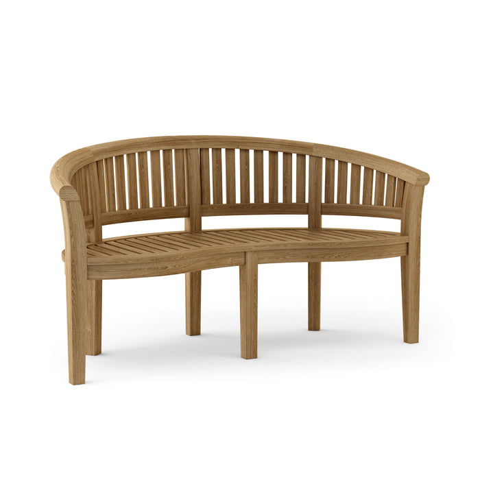 Contemporary Outdoor Teak Furniture - Curve 4-Piece Set