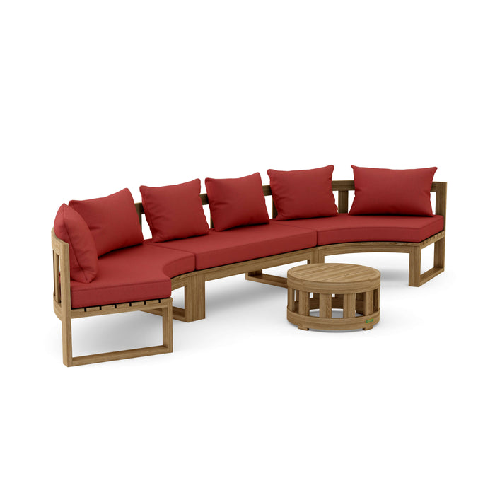 Teak Exterior Furniture - Arena 4-Piece Sectional Set