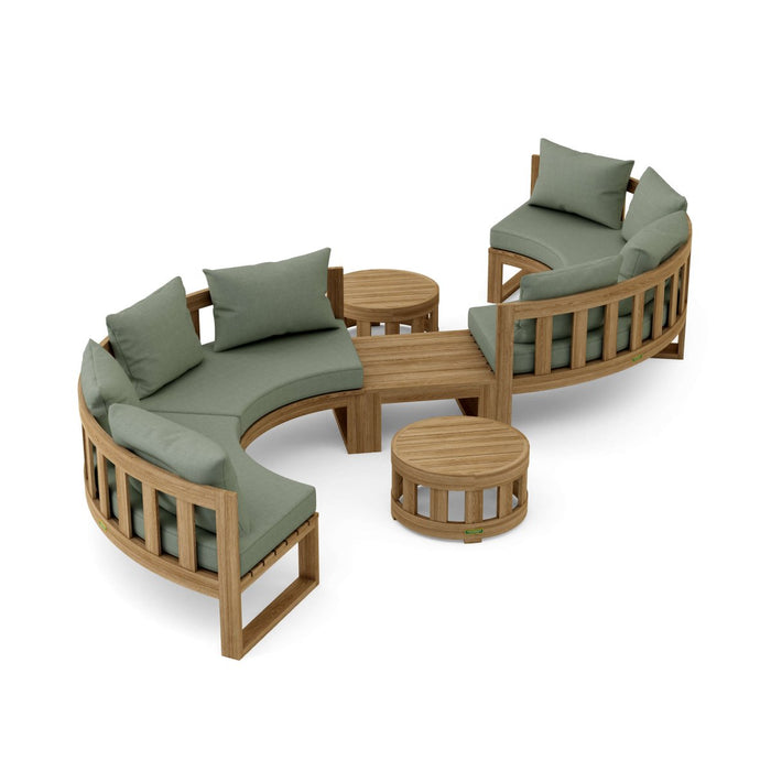 Premium Teak Furniture - Arena 7 - Piece Sectional Set - Teak HQ™