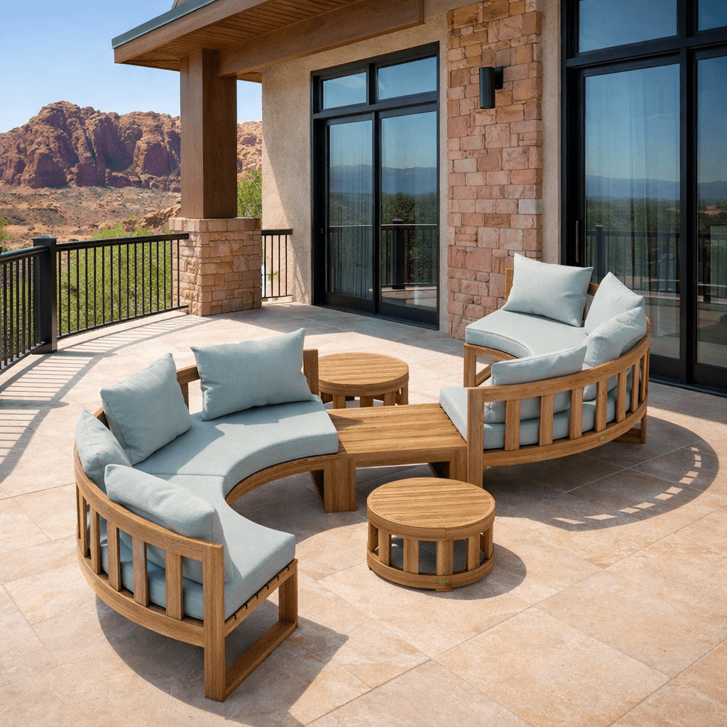 Premium Teak Furniture - Arena 7 - Piece Sectional Set - Teak HQ™