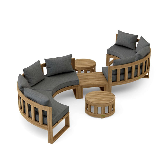 Premium Teak Furniture - Arena 7 - Piece Sectional Set - Teak HQ™