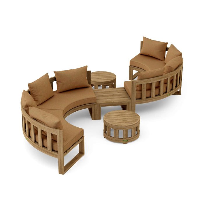Premium Teak Furniture - Arena 7 - Piece Sectional Set - Teak HQ™