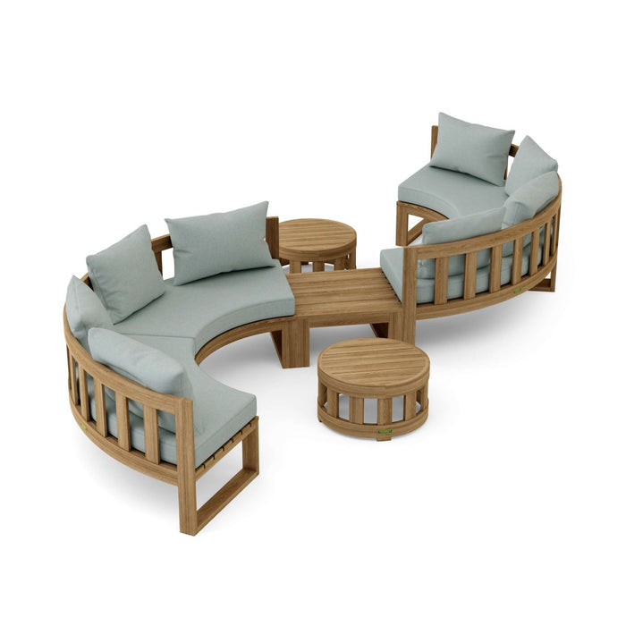 Premium Teak Furniture - Arena 7 - Piece Sectional Set - Teak HQ™