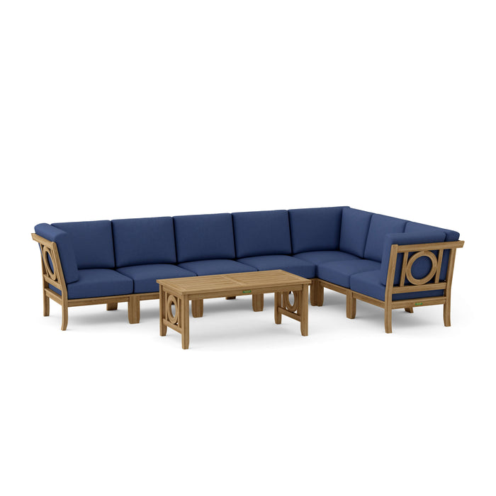 Modern Teak Furniture - Natsepa 8-Piece Sectional Set