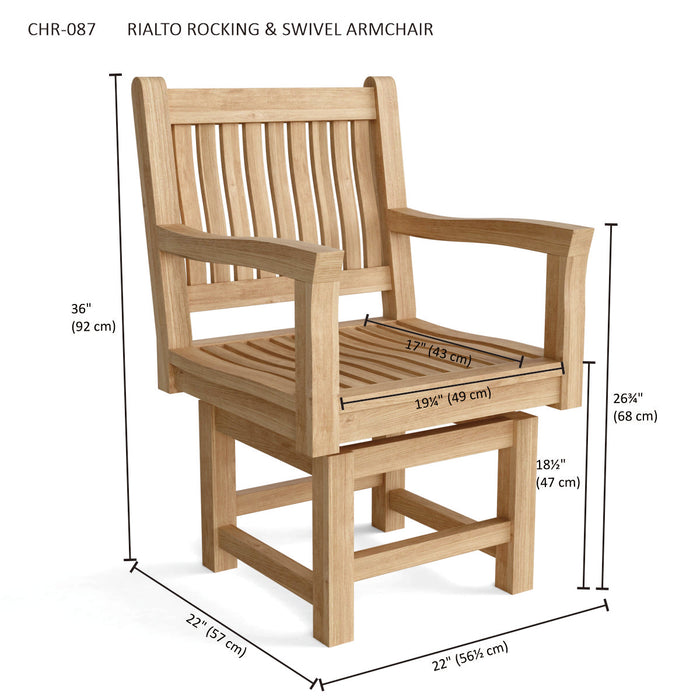 Teak Swivel Chair - Rialto (Swivel)