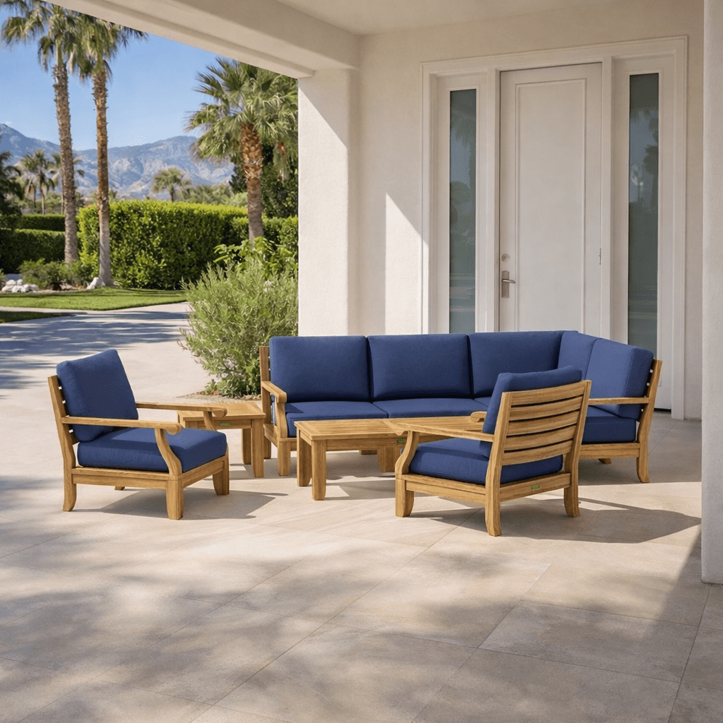 Quality Outdoor Teak Furniture - Riviera 7 - Piece Modular Set - Teak HQ™
