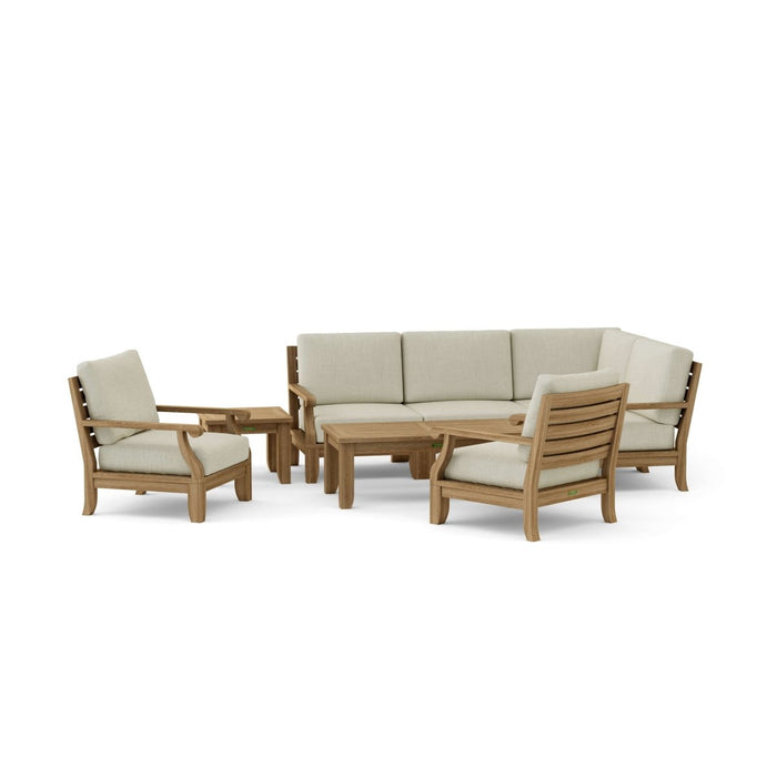 Quality Outdoor Teak Furniture - Riviera 7 - Piece Modular Set - Teak HQ™