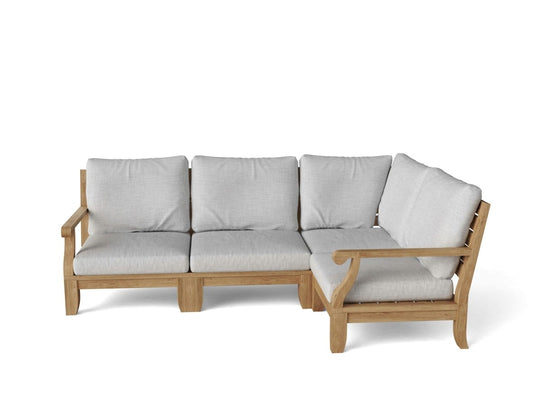 Quality Teak Outdoor Furniture - Riviera 4 - Piece Sectional Set - Teak HQ™