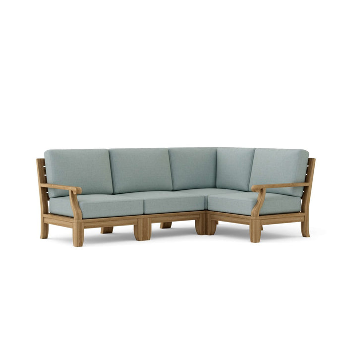 Quality Teak Outdoor Furniture - Riviera 4 - Piece Sectional Set - Teak HQ™