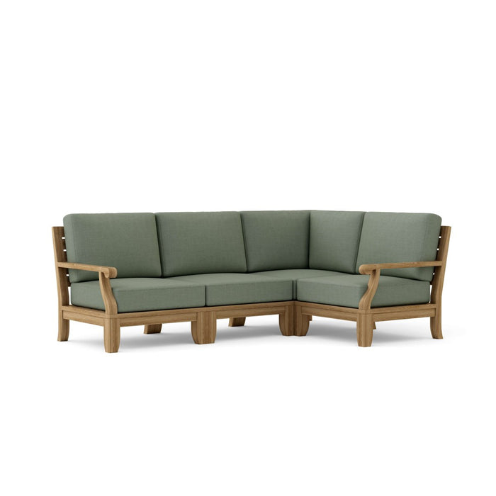 Quality Teak Outdoor Furniture - Riviera 4 - Piece Sectional Set - Teak HQ™