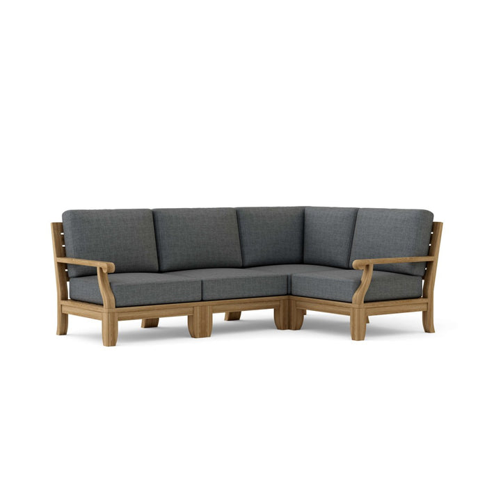Quality Teak Outdoor Furniture - Riviera 4 - Piece Sectional Set - Teak HQ™