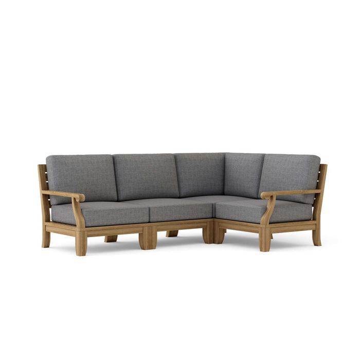 Quality Teak Outdoor Furniture - Riviera 4 - Piece Sectional Set - Teak HQ™