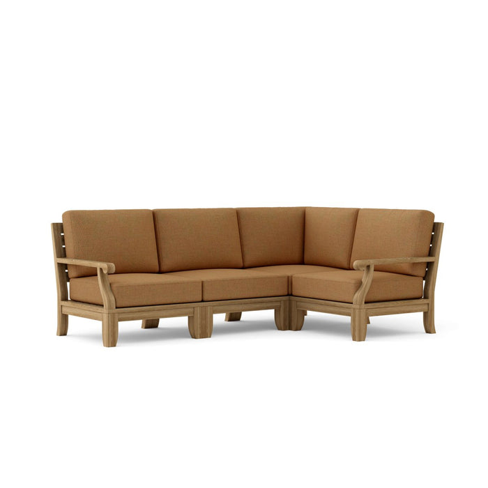Quality Teak Outdoor Furniture - Riviera 4 - Piece Sectional Set - Teak HQ™