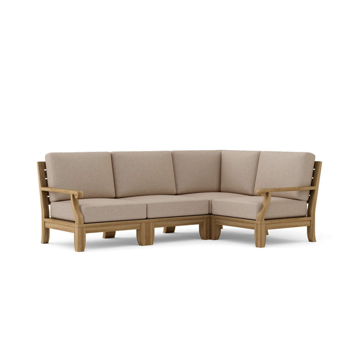 Quality Teak Outdoor Furniture - Riviera 4 - Piece Sectional Set - Teak HQ™