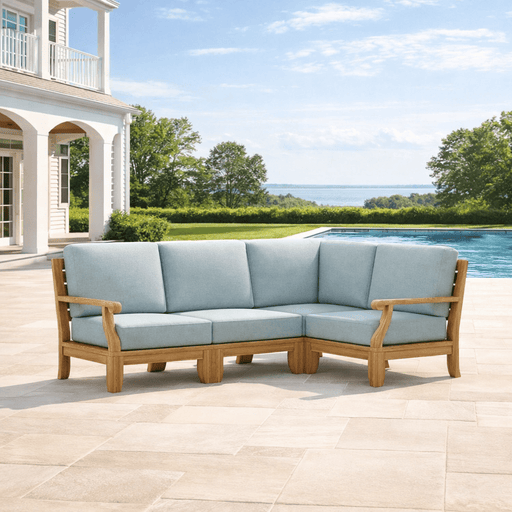 Quality Teak Outdoor Furniture - Riviera 4 - Piece Sectional Set - Teak HQ™