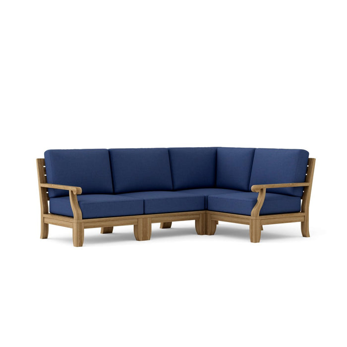 Quality Teak Outdoor Furniture - Riviera 4 - Piece Sectional Set - Teak HQ™