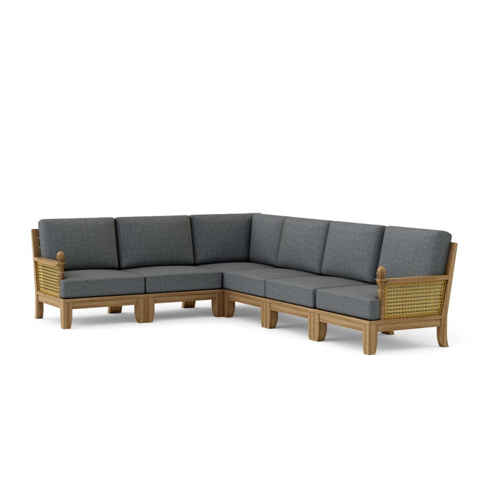 Quality Teak Patio Furniture - Luxe 6 - Piece Sectional Set - Teak HQ™