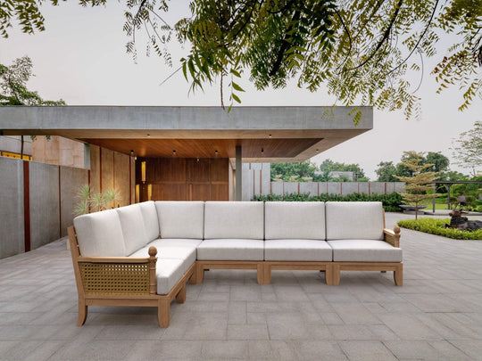 Quality Teak Patio Furniture - Luxe 6 - Piece Sectional Set - Teak HQ™