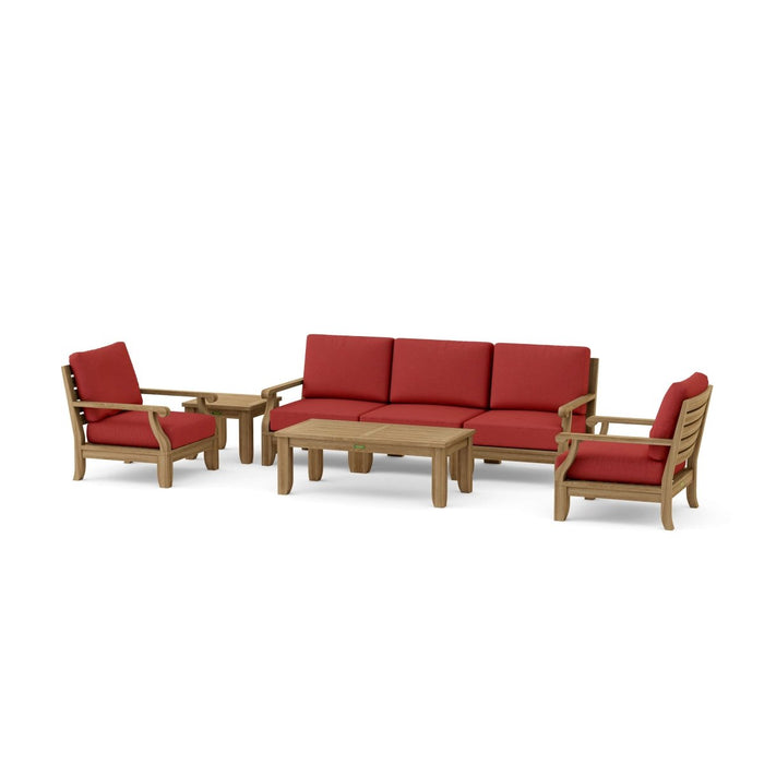Real Teak Outdoor Furniture - Riviera 7 - Piece Sectional Set - Teak HQ™