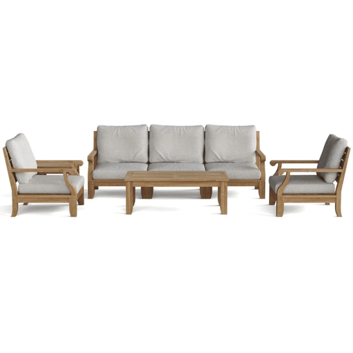 Real Teak Outdoor Furniture - Riviera 7 - Piece Sectional Set - Teak HQ™