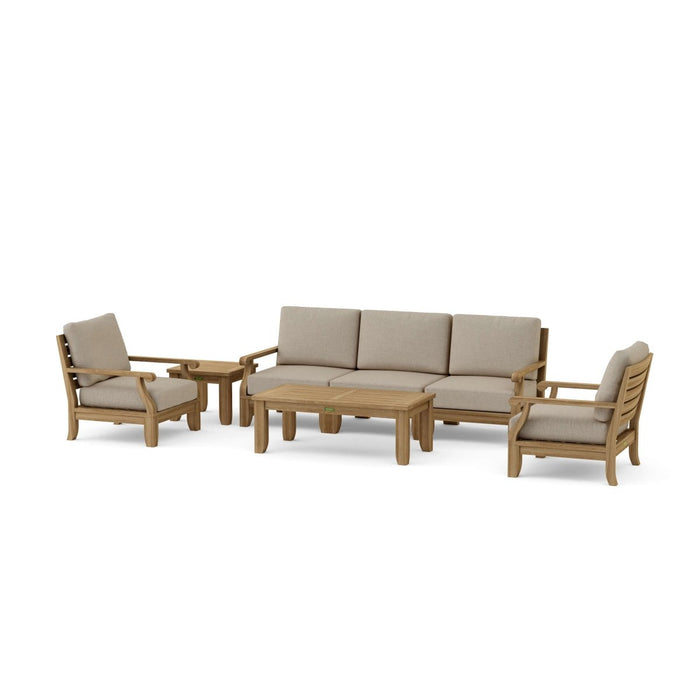 Real Teak Outdoor Furniture - Riviera 7 - Piece Sectional Set - Teak HQ™