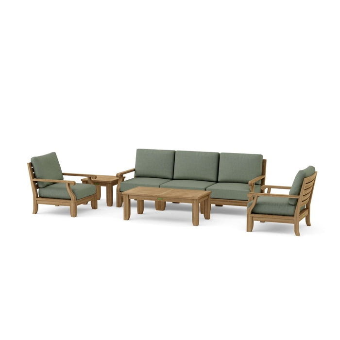 Real Teak Outdoor Furniture - Riviera 7 - Piece Sectional Set - Teak HQ™