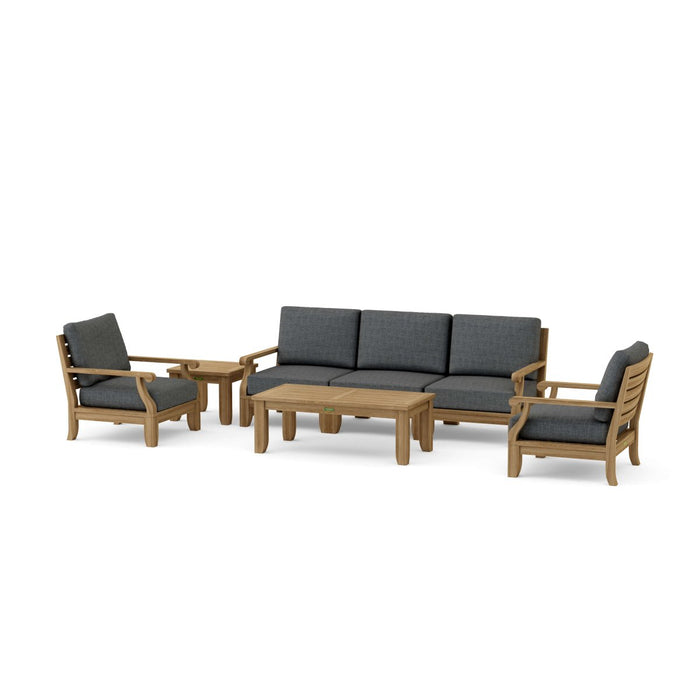 Real Teak Outdoor Furniture - Riviera 7 - Piece Sectional Set - Teak HQ™