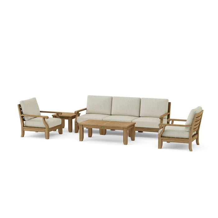 Real Teak Outdoor Furniture - Riviera 7 - Piece Sectional Set - Teak HQ™