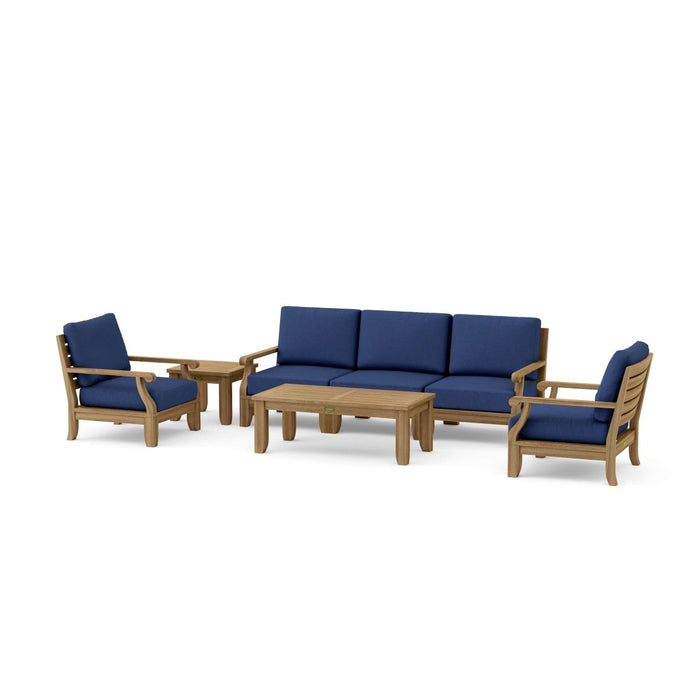 Real Teak Outdoor Furniture - Riviera 7 - Piece Sectional Set - Teak HQ™