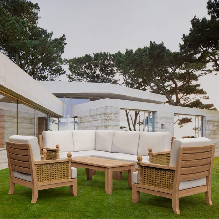 Real Teak Wood Furniture - Luxe 7 - Piece Modular Set - Teak HQ™