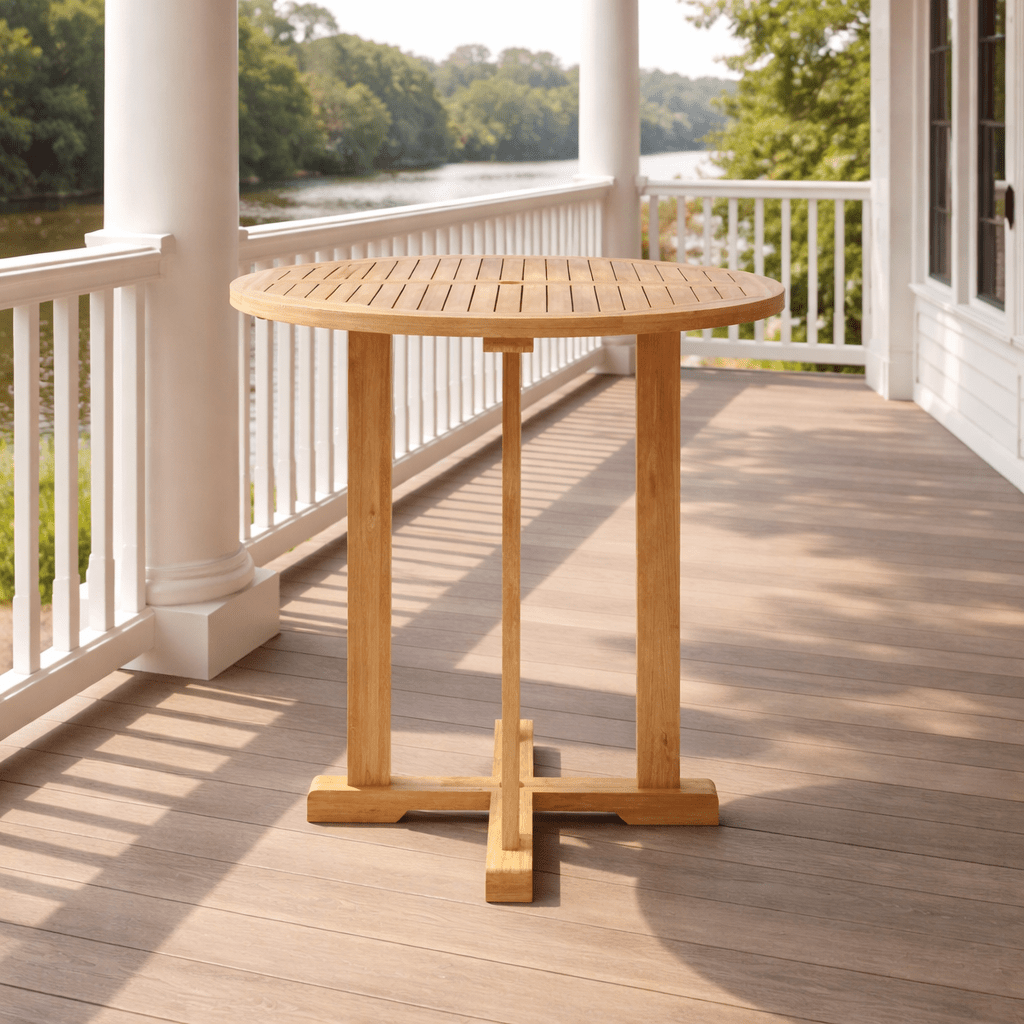 Round Teak Bar Table (39