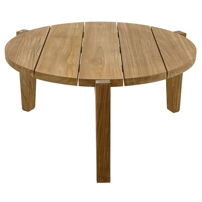 Round Teak Coffee Table With 3 Legs (33" Diameter) - Monarch - Teak HQ™