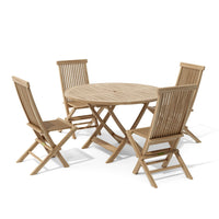 Round Teak Dining Set - Bahama (Table) & Classic (4 Chairs)