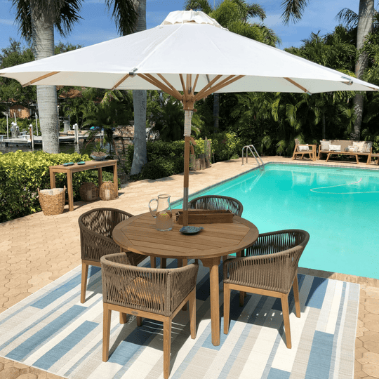 Round Teak Outdoor Dining Table (50" Diameter) - Admiral - Teak HQ™