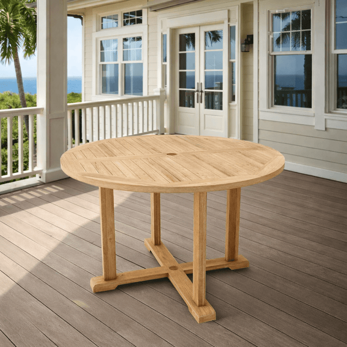 Round Teak Wood Dining Table (47" Diameter) - Tosca - Teak HQ™