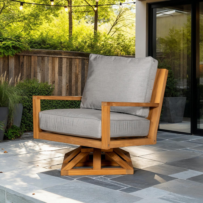 Teak Swivel Club Chair - Coastal