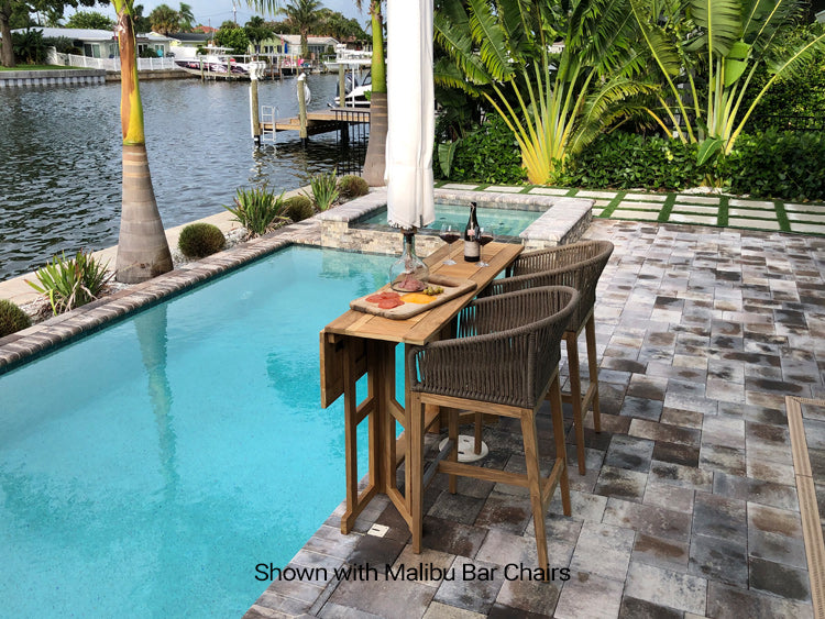 Solid Teak Dining Table (64" Long Rectangle) - DropLeaf