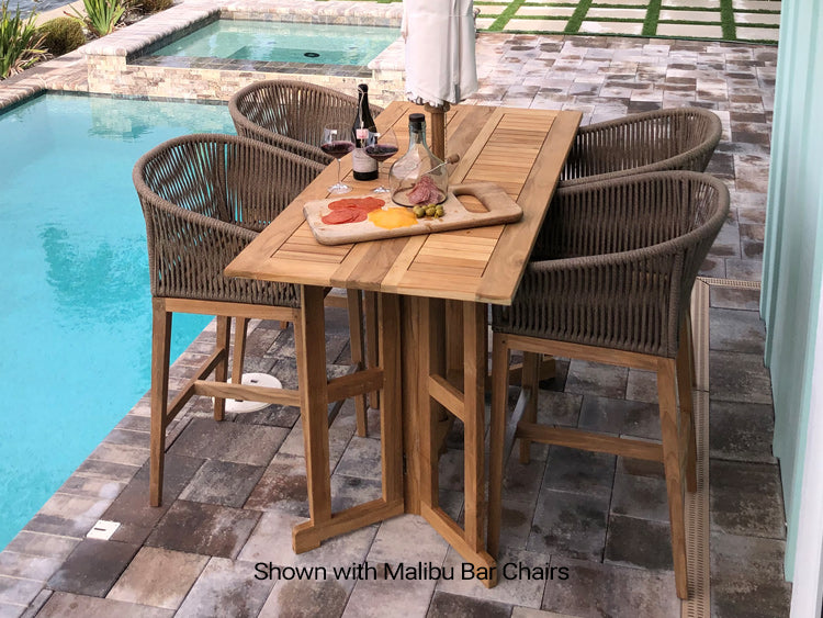 Solid Teak Dining Table (64" Long Rectangle) - DropLeaf