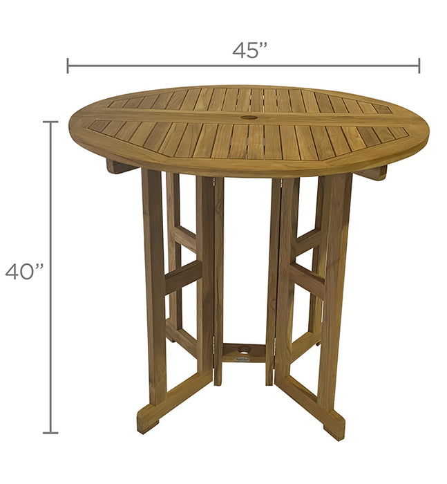 Teak Drop Leaf Table (45" Round) - DropLeaf