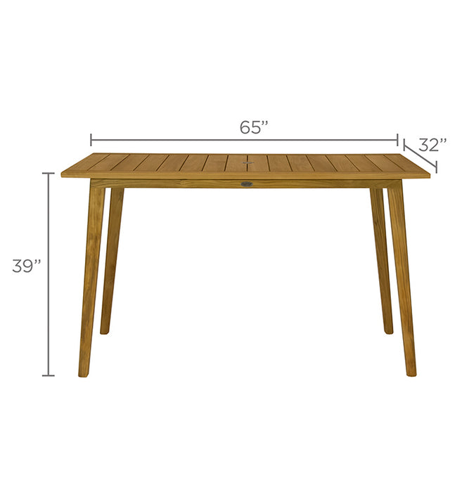 Teak Bar Table (65" Long Rectangle) - Admiral