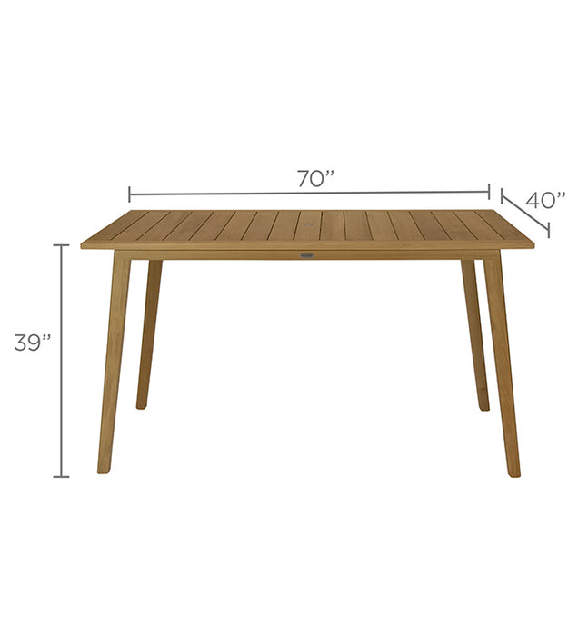 Teak Outdoor Bar Table (70" Long Rectangle) - Admiral