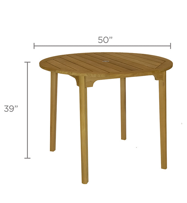 Round Teak Patio Table (50" Diameter) - Admiral