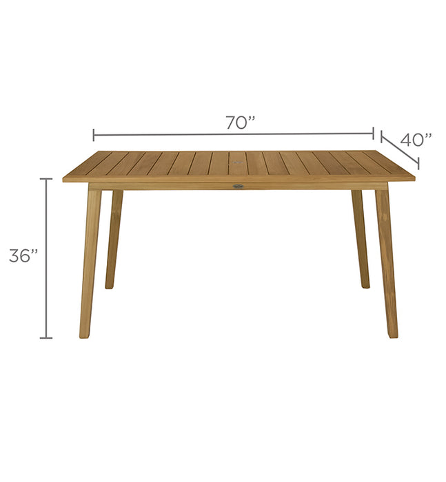 Teak Pedestal Table (70" Long Rectangle) - Admiral