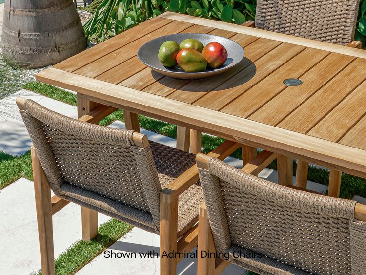 Teak Outdoor Dining Table (65" Long Rectangle) - Admiral