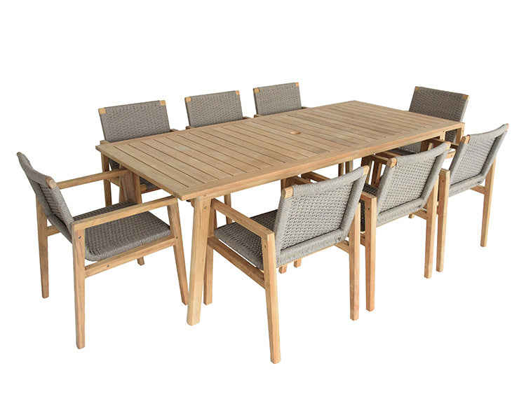 Teak Wood Outdoor Dining Table (90" Long Rectangle) - Admiral