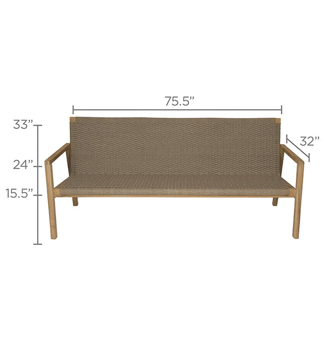 Teak Wood Outdoor Couch - Admiral